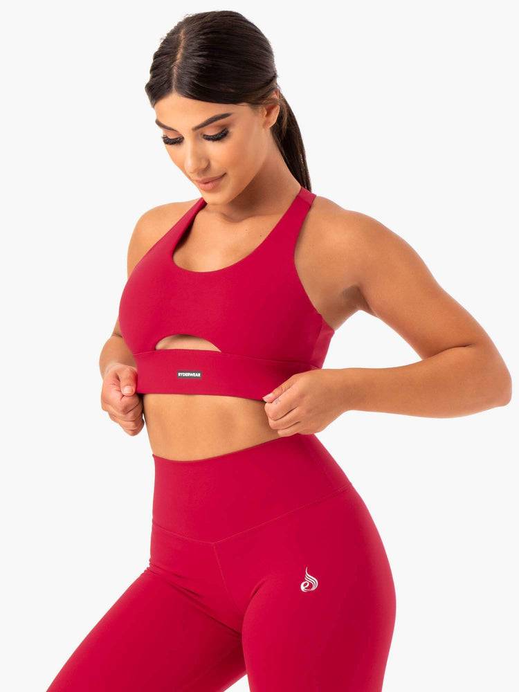 Cherry Red Ryderwear Women Sports Bra Base Racer Back Women's Sports Bra | AU2485VD