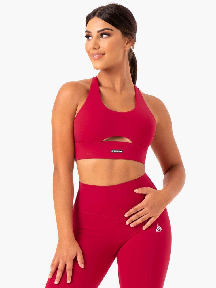 Cherry Red Ryderwear Women Sports Bra Base Racer Back Women\'s Sports Bra | AU2485VD