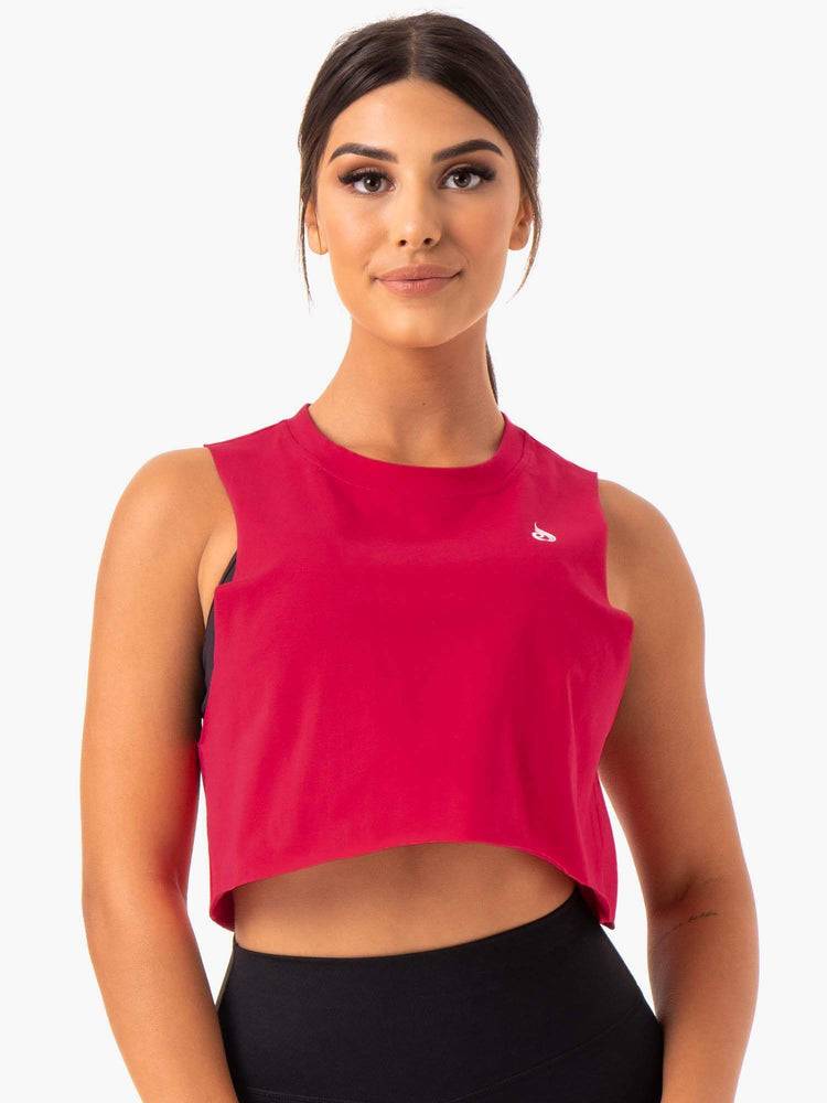 Cherry Red Ryderwear Women Tanks Base Muscle Women's Tanks | AU2978HK