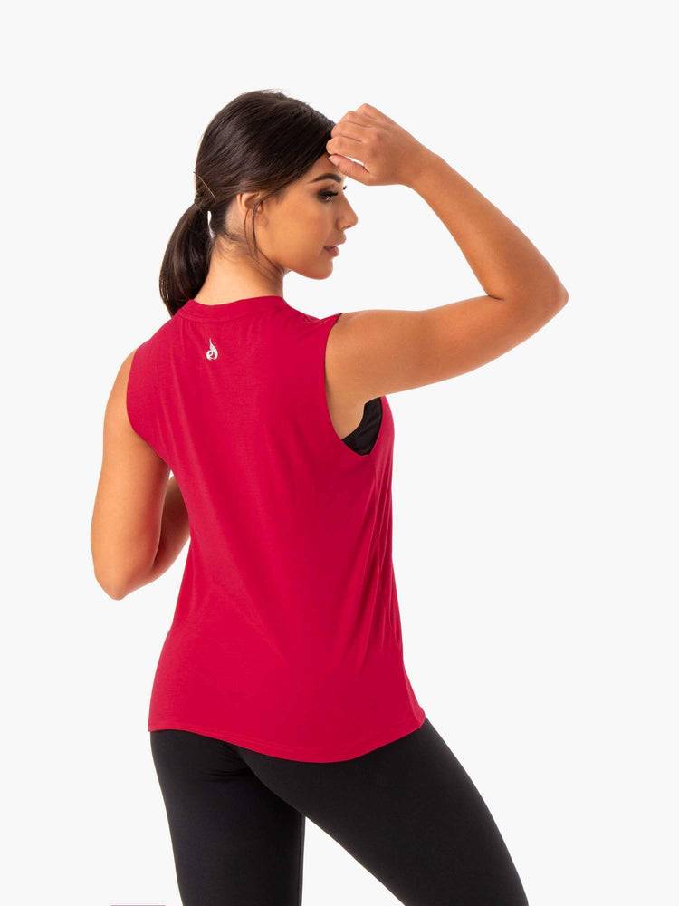 Cherry Red Ryderwear Women Tanks Base Regular Cut Women's Tanks | AU2971CE