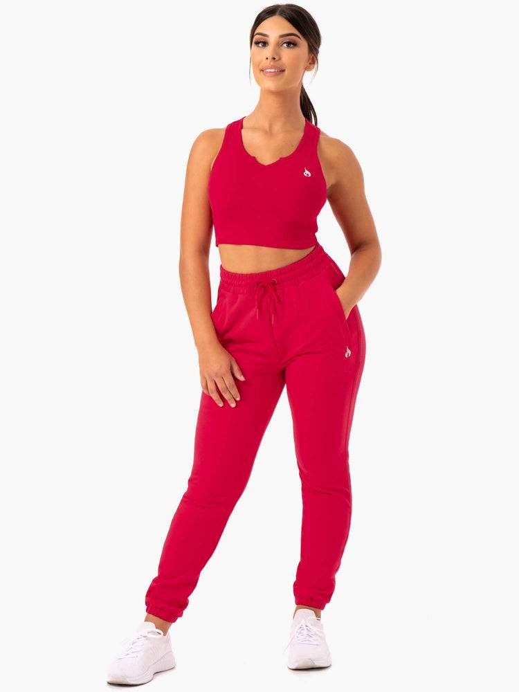 Cherry Red Ryderwear Women Tanks Base V Split Women's Tanks | AU2977HK