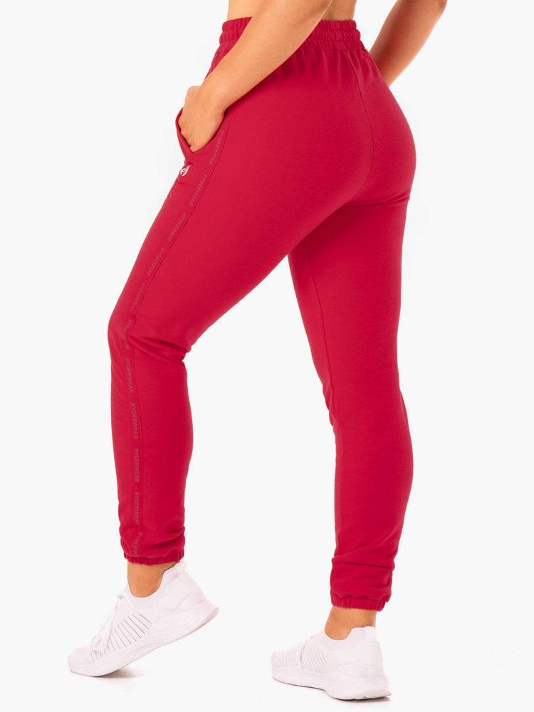 Cherry Red Ryderwear Women Track Pants Base High Waisted Women's Track Pants | AU3050GL