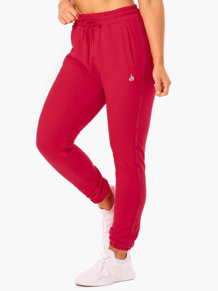 Cherry Red Ryderwear Women Track Pants Base High Waisted Women's Track Pants | AU3050GL