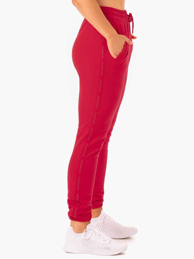 Cherry Red Ryderwear Women Track Pants Base High Waisted Women's Track Pants | AU3050GL