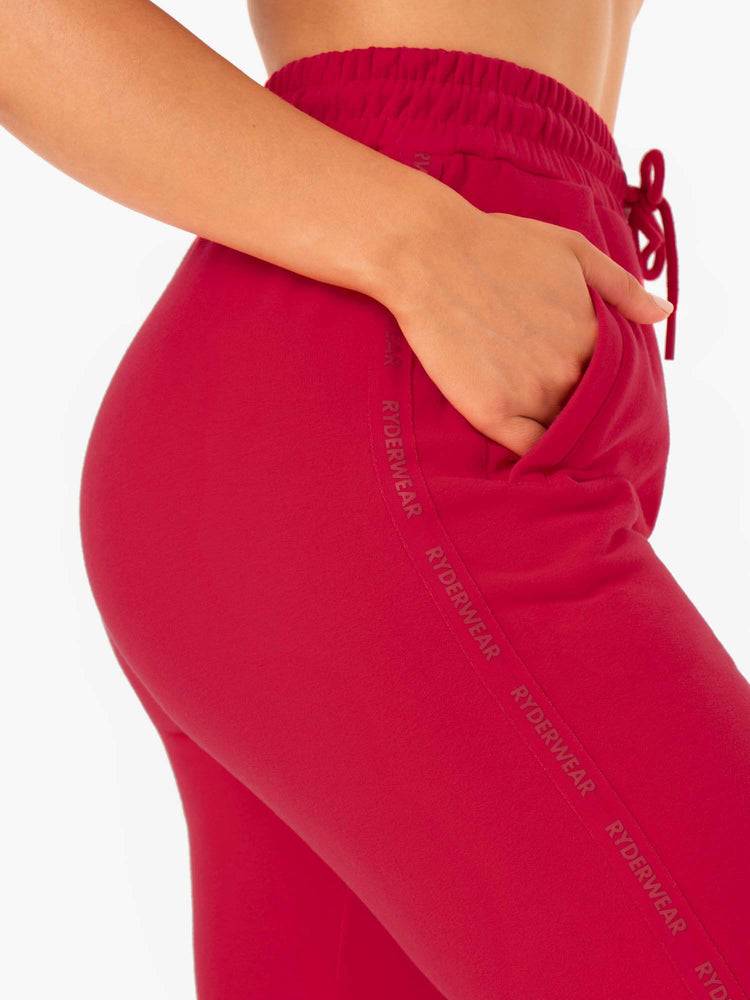 Cherry Red Ryderwear Women Track Pants Base High Waisted Women's Track Pants | AU3050GL