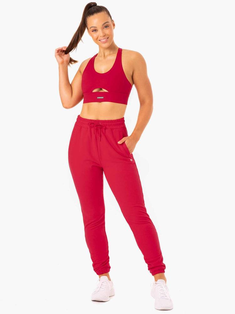 Cherry Red Ryderwear Women Track Pants Base High Waisted Women's Track Pants | AU3050GL