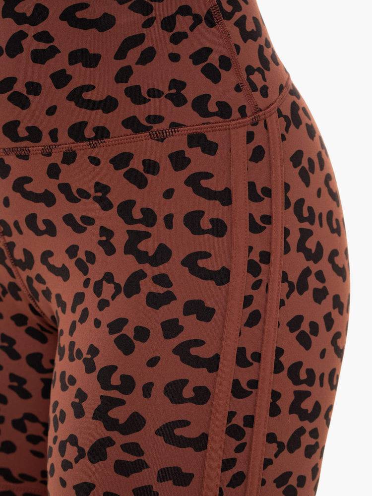 Chocolate Leopard Ryderwear Women Shorts Evolution High Waisted Scrunch Women's Shorts | AU2172JJ