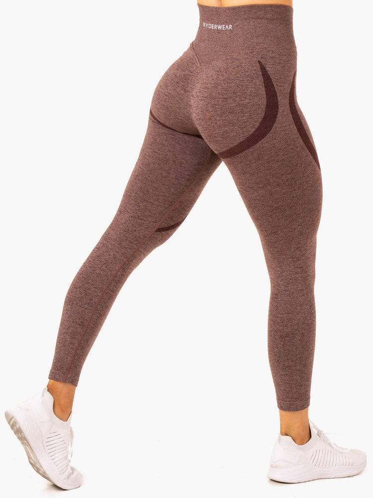 Chocolate Marl Ryderwear Women Leggings Sculpt Seamless Women's Leggings | AU1742EX