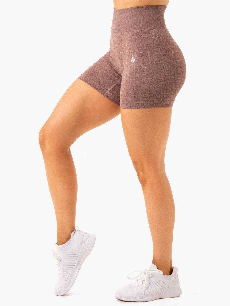 Chocolate Marl Ryderwear Women Shorts Essential Seamless Women's Shorts | AU2058UT