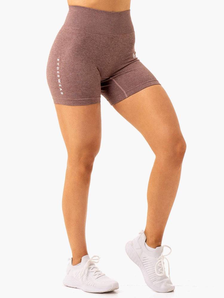 Chocolate Marl Ryderwear Women Shorts Essential Seamless Women's Shorts | AU2058UT