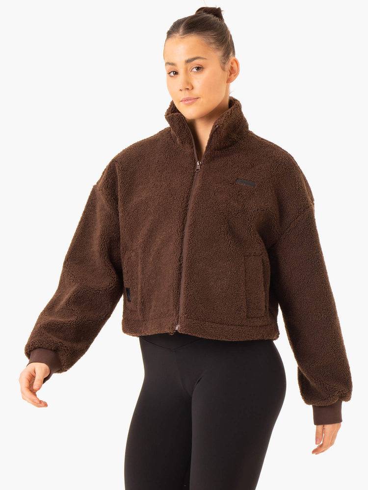 Chocolate Ryderwear Women Jackets Element Teddy Women's Jackets | AU1725SO