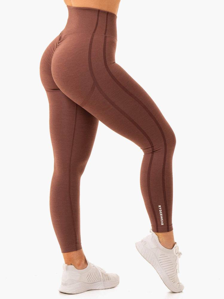 Chocolate Ryderwear Women Leggings Enhance Scrunch Bum Seamless Women\'s Leggings | AU1889ZG