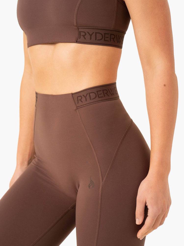 Chocolate Ryderwear Women Leggings Level Up High Waisted Scrunch Women's Leggings | AU1806GL