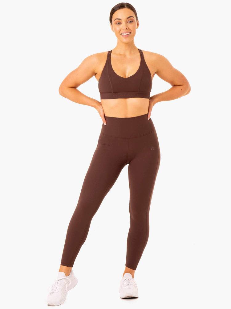 Chocolate Ryderwear Women Leggings NKD Align Women's Leggings | AU1898EX