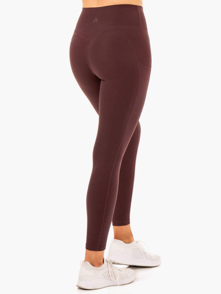 Chocolate Ryderwear Women Leggings Reset High Waisted Pocket Women's Leggings | AU1861KI