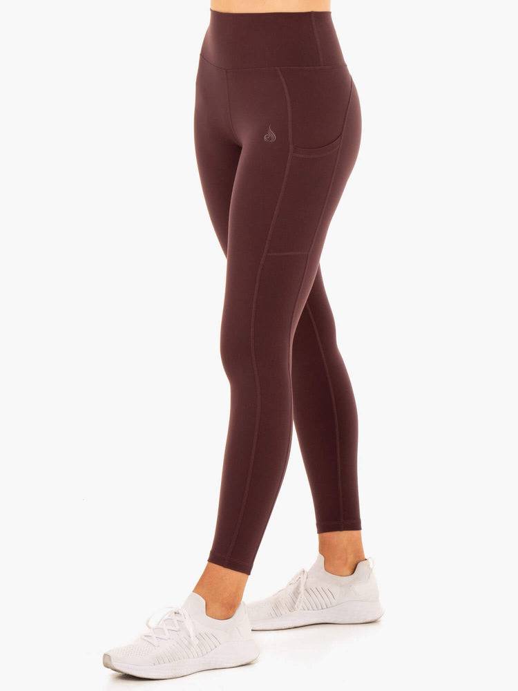 Chocolate Ryderwear Women Leggings Reset High Waisted Pocket Women's Leggings | AU1861KI