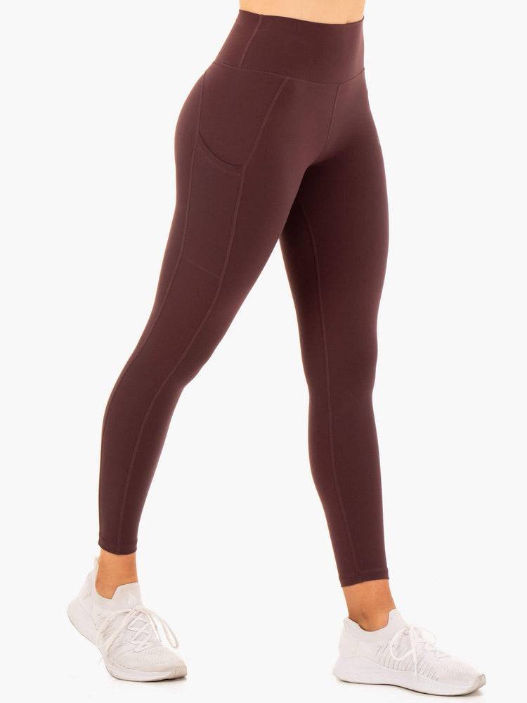 Chocolate Ryderwear Women Leggings Reset High Waisted Pocket Women\'s Leggings | AU1861KI