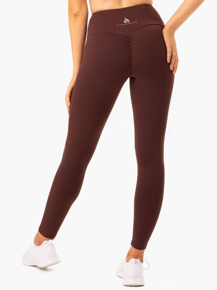 Chocolate Ryderwear Women Leggings Staples Scrunch Bum Women's Leggings | AU1888LH