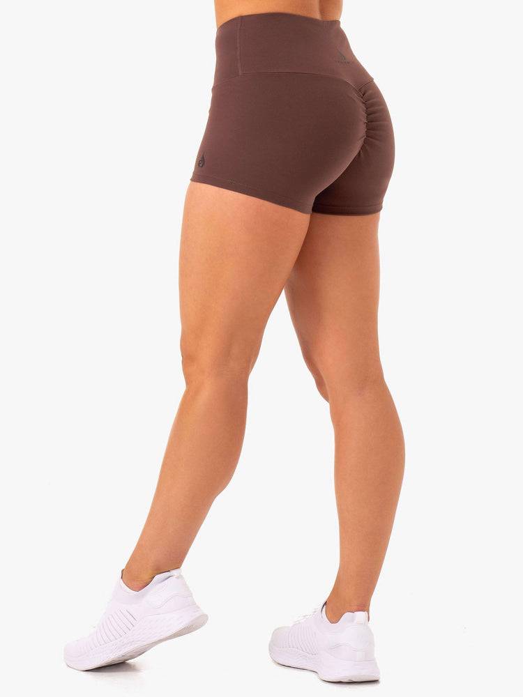 Chocolate Ryderwear Women Shorts Adapt High Waisted Scrunch Women's Shorts | AU2004TV