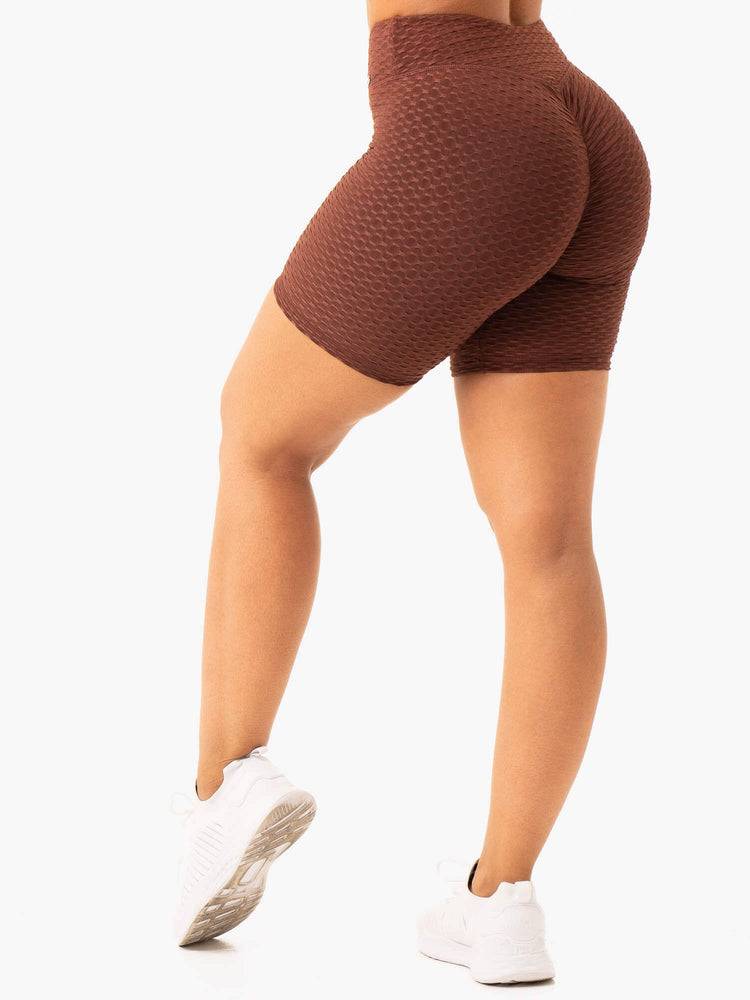 Chocolate Ryderwear Women Shorts Optic Scrunch Bum Women's Shorts | AU2000QZ