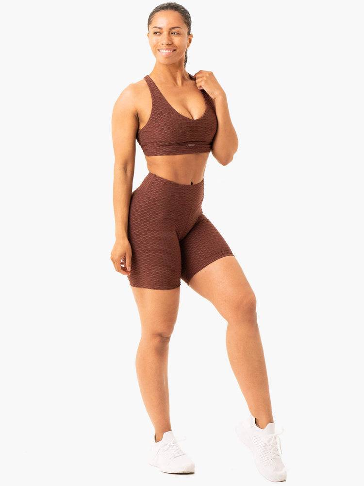 Chocolate Ryderwear Women Shorts Optic Scrunch Bum Women's Shorts | AU2000QZ