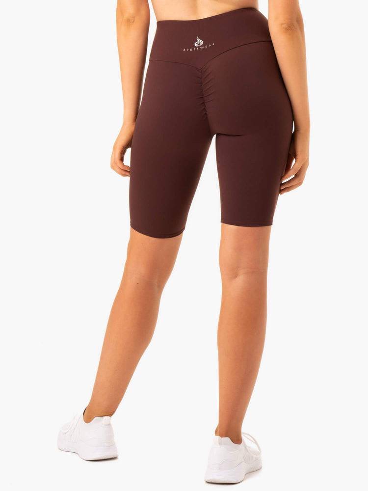 Chocolate Ryderwear Women Shorts Staples Scrunch Bum Bike Women's Shorts | AU2143FM