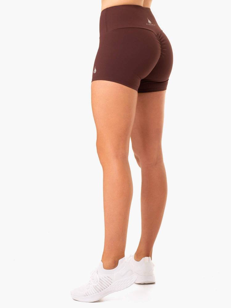 Chocolate Ryderwear Women Shorts Staples Scrunch Bum Booty Women's Shorts | AU2163IS