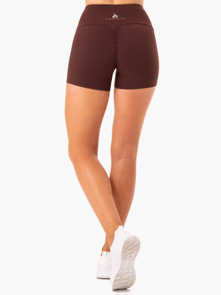 Chocolate Ryderwear Women Shorts Staples Scrunch Bum Booty Women's Shorts | AU2163IS