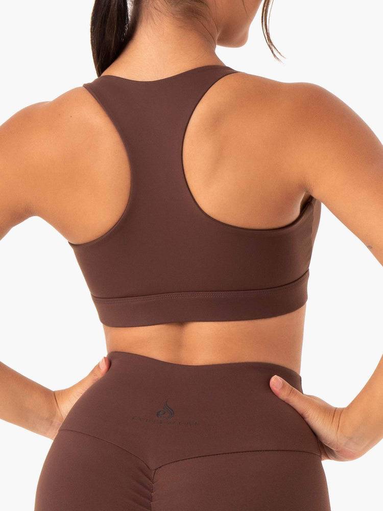 Chocolate Ryderwear Women Sports Bra Adapt Twist Women's Sports Bra | AU2348RW