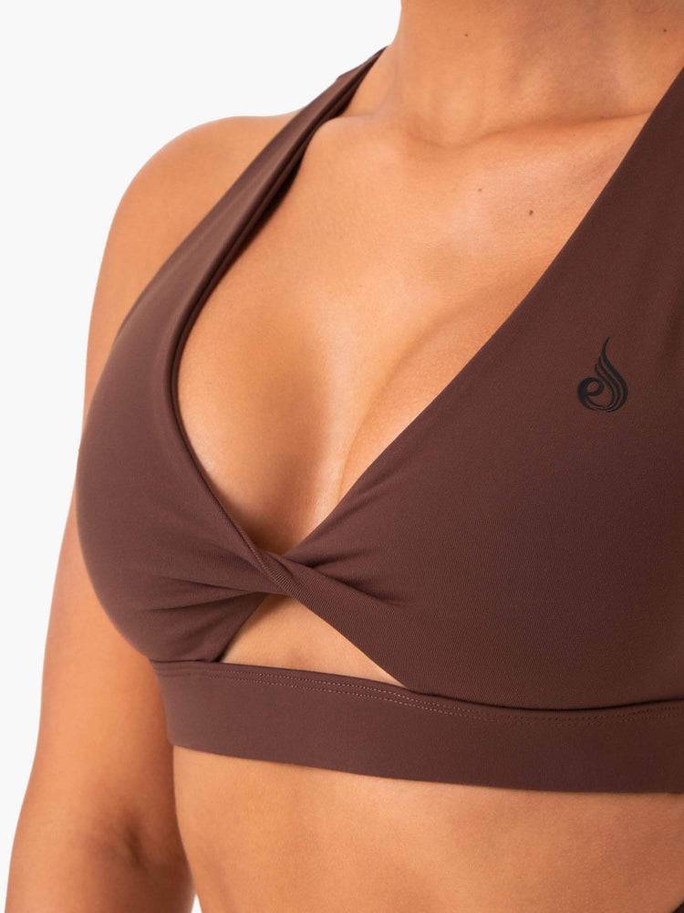 Chocolate Ryderwear Women Sports Bra Adapt Twist Women's Sports Bra | AU2348RW