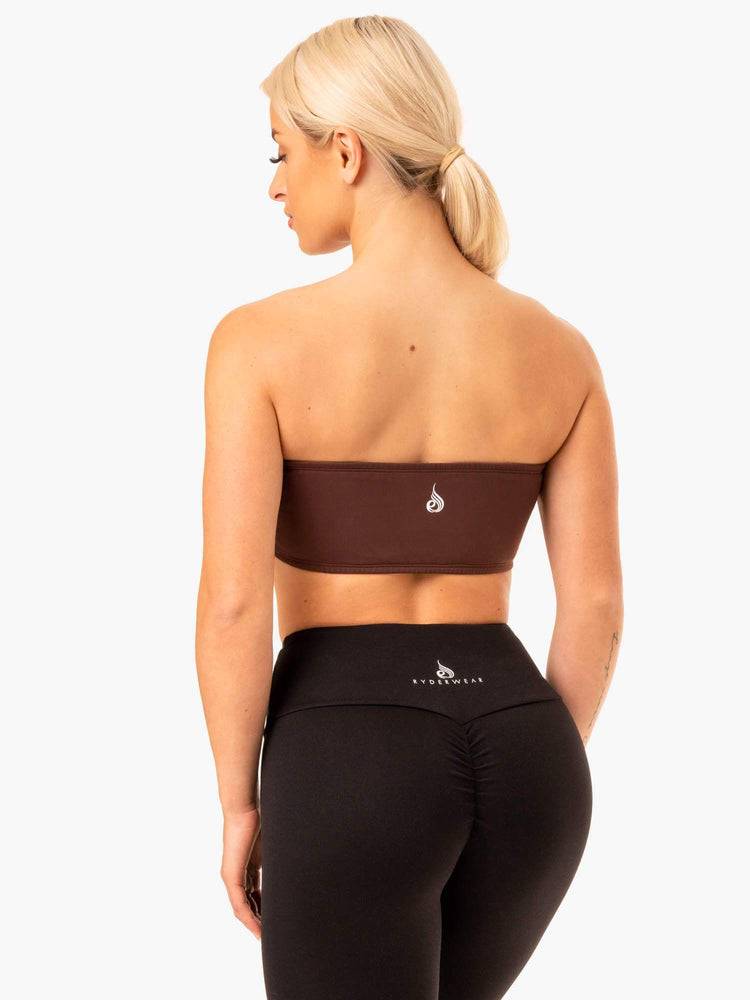 Chocolate Ryderwear Women Sports Bra Bandeau Women's Sports Bra | AU2435XF