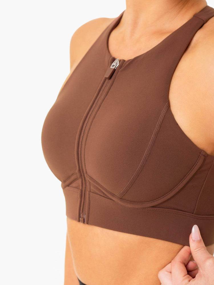 Chocolate Ryderwear Women Sports Bra Critical High Impact Women's Sports Bra | AU2241IS