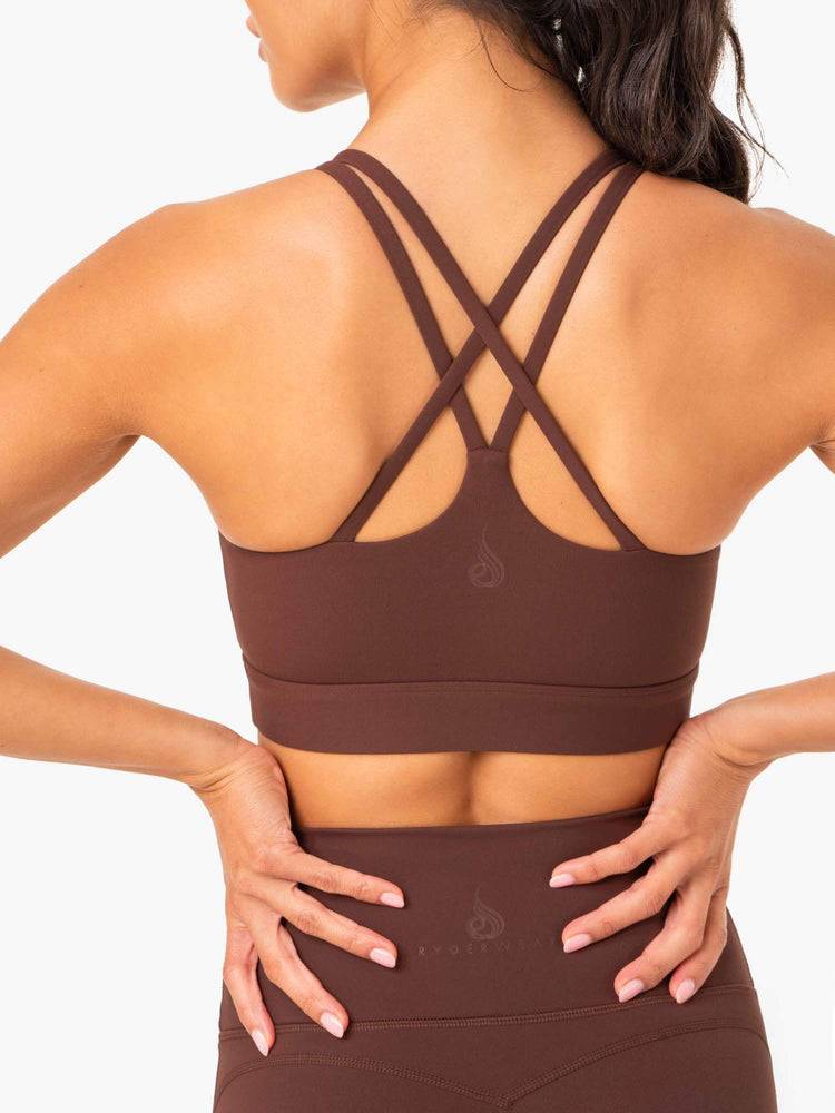 Chocolate Ryderwear Women Sports Bra NKD Align Women's Sports Bra | AU2496SO