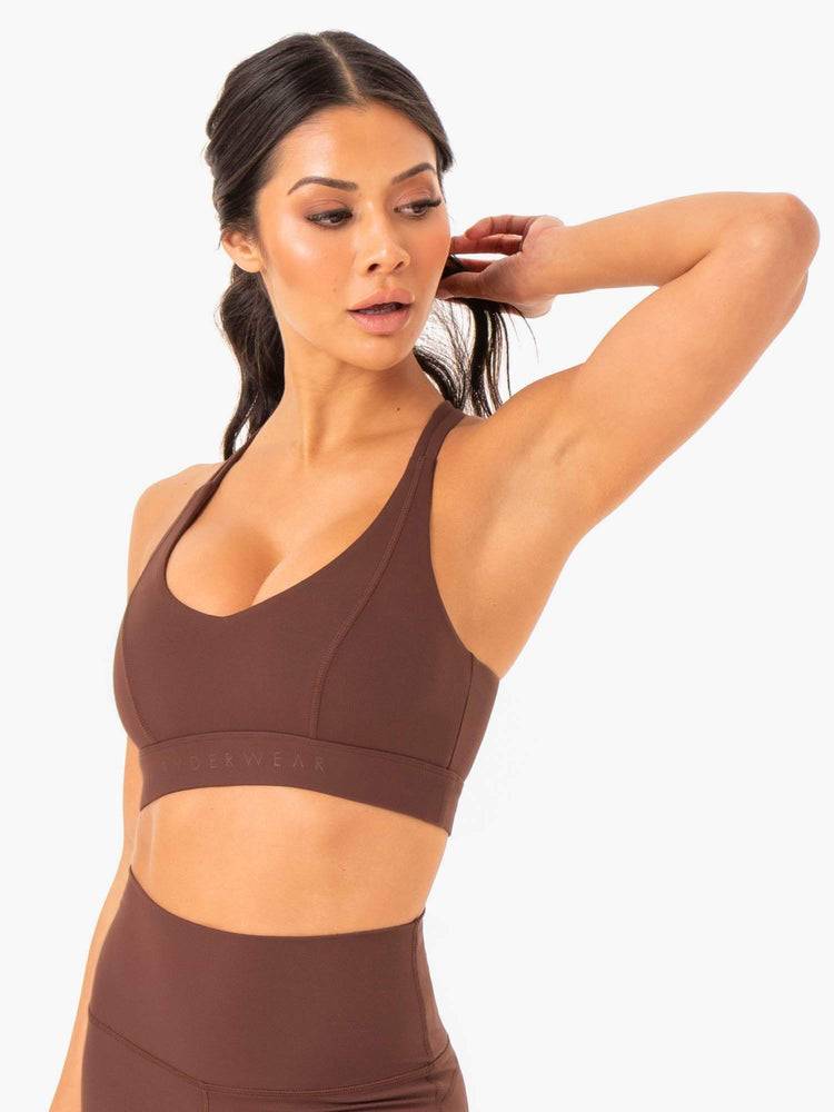 Chocolate Ryderwear Women Sports Bra NKD Align Women's Sports Bra | AU2496SO