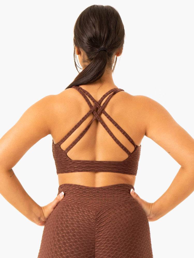 Chocolate Ryderwear Women Sports Bra Optic V-Neck Women's Sports Bra | AU2223HK