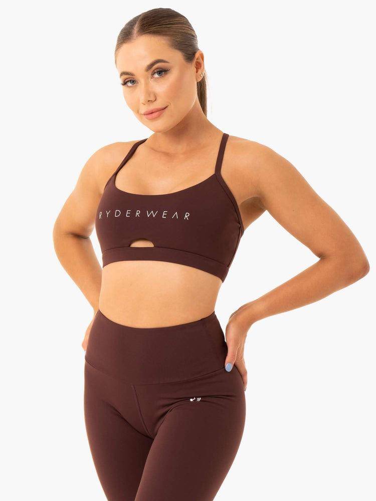 Chocolate Ryderwear Women Sports Bra Staples Women's Sports Bra | AU2463LH