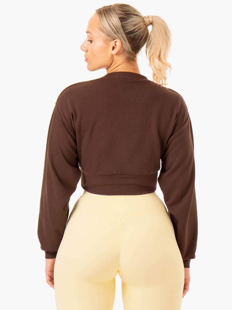 Chocolate Ryderwear Women Sweaters Level Up Jumper Women's Sweaters | AU2649IS