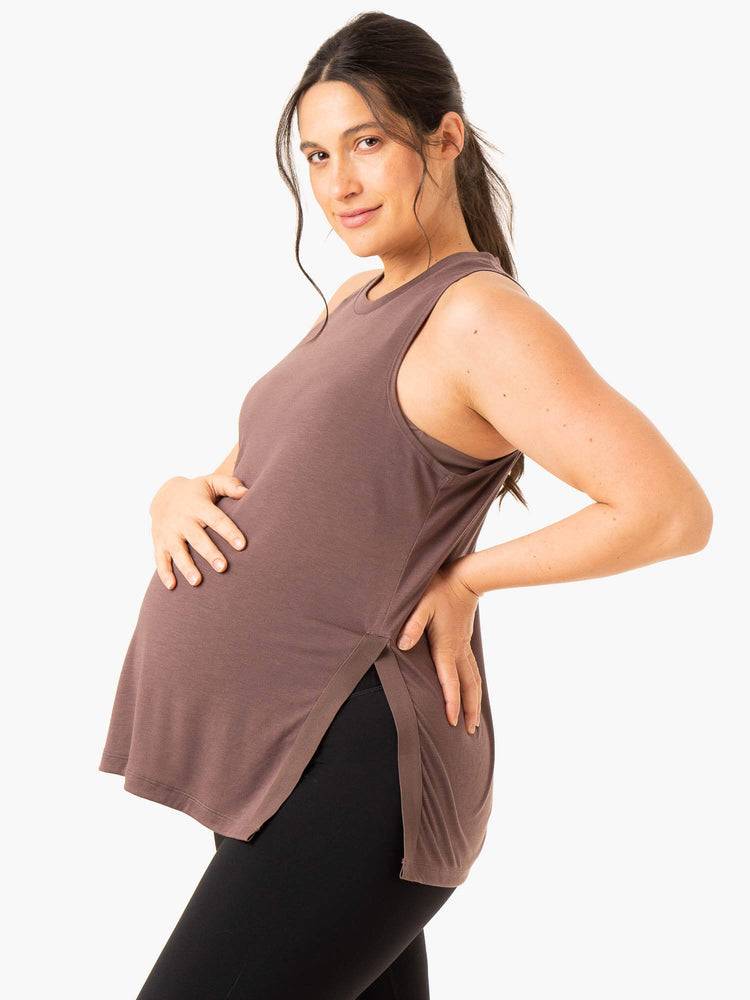 Chocolate Ryderwear Women Tanks Active Bump Women's Tanks | AU2805ZG