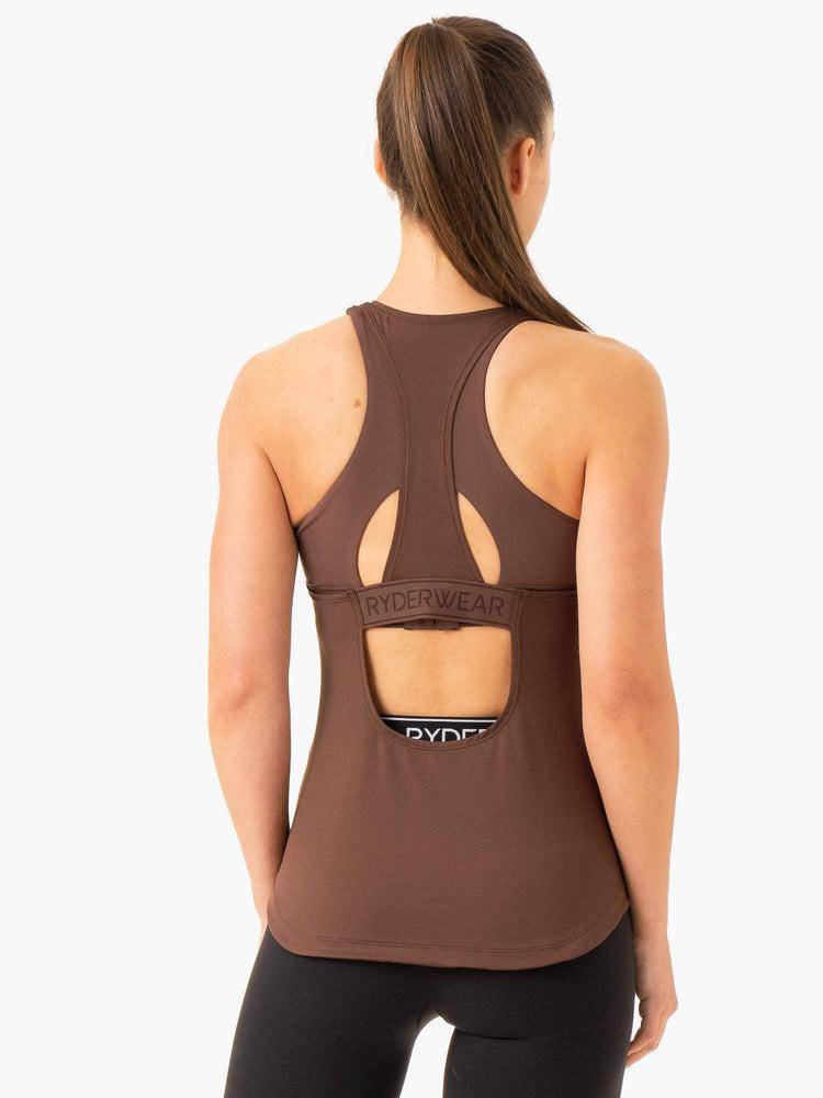 Chocolate Ryderwear Women Tanks Level Up Training Women's Tanks | AU2845UT