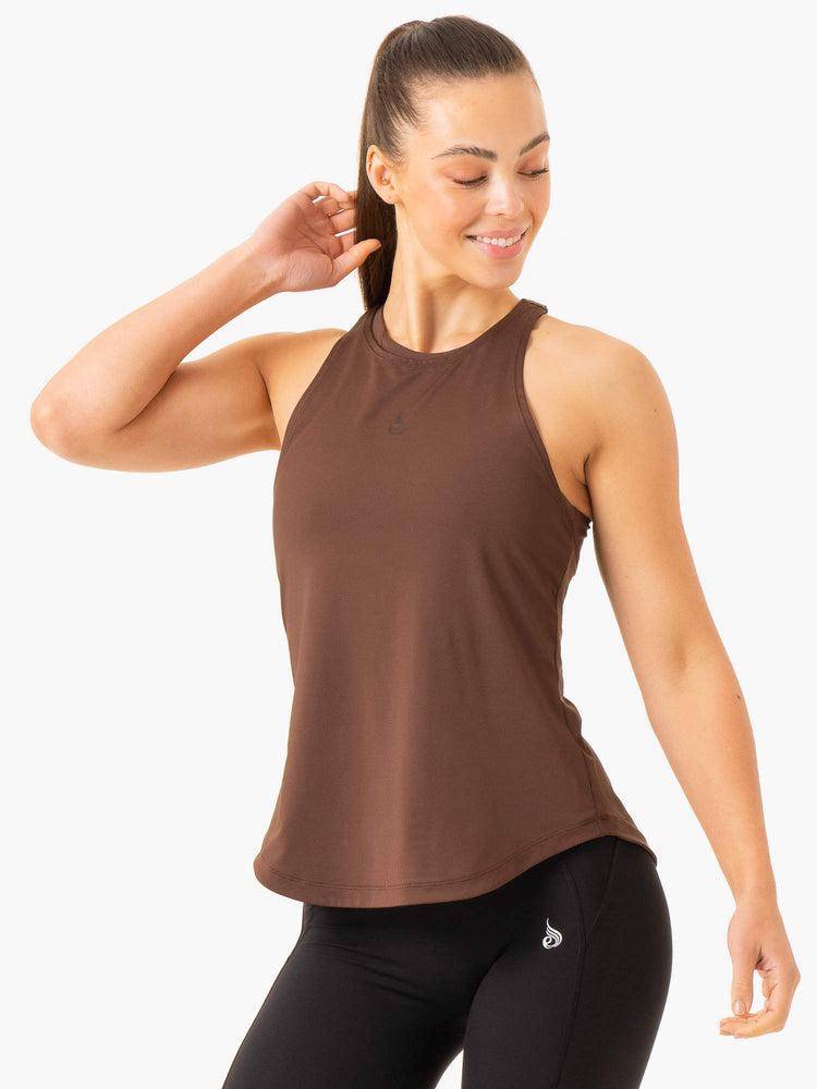 Chocolate Ryderwear Women Tanks Level Up Training Women's Tanks | AU2845UT