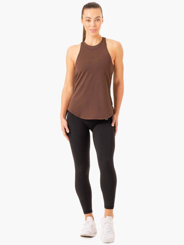 Chocolate Ryderwear Women Tanks Level Up Training Women's Tanks | AU2845UT