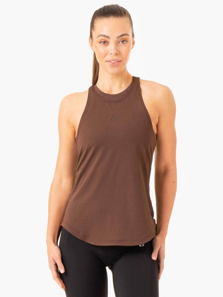 Chocolate Ryderwear Women Tanks Level Up Training Women\'s Tanks | AU2845UT