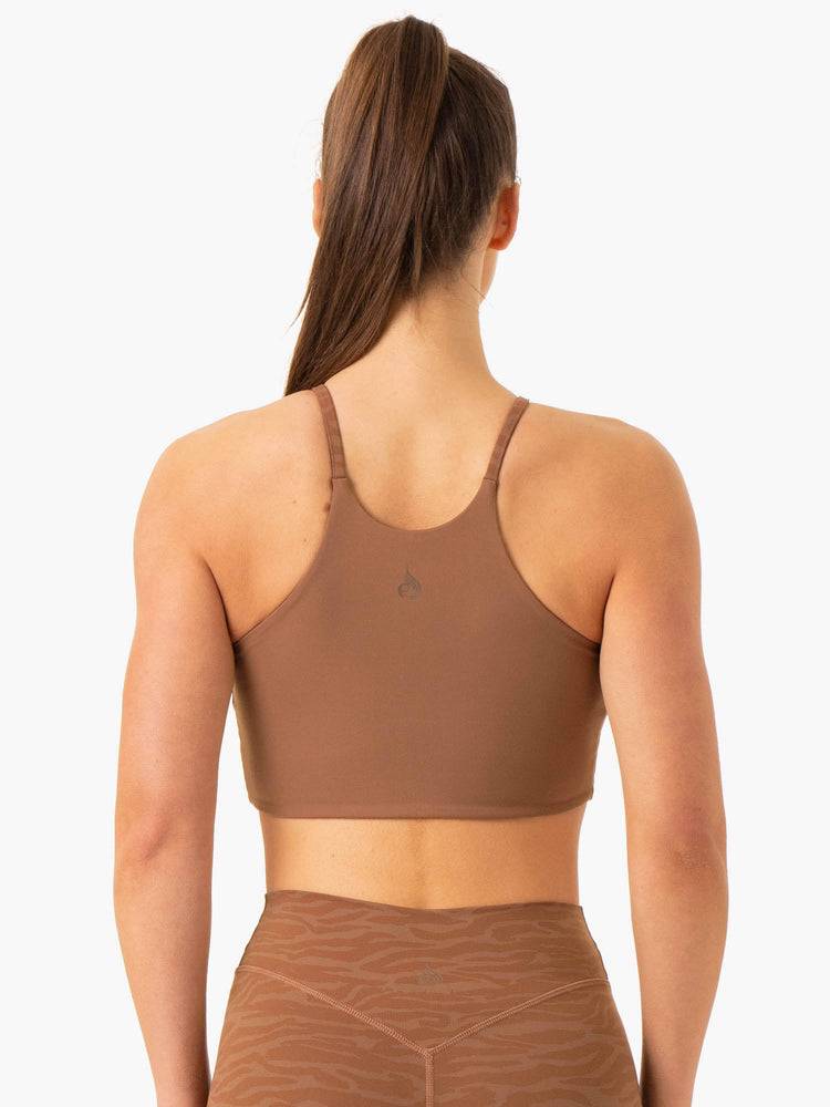 Chocolate Zebra Ryderwear Women Sports Bra Transform Reversible Sports Crop Women's Sports Bra | AU2242OR