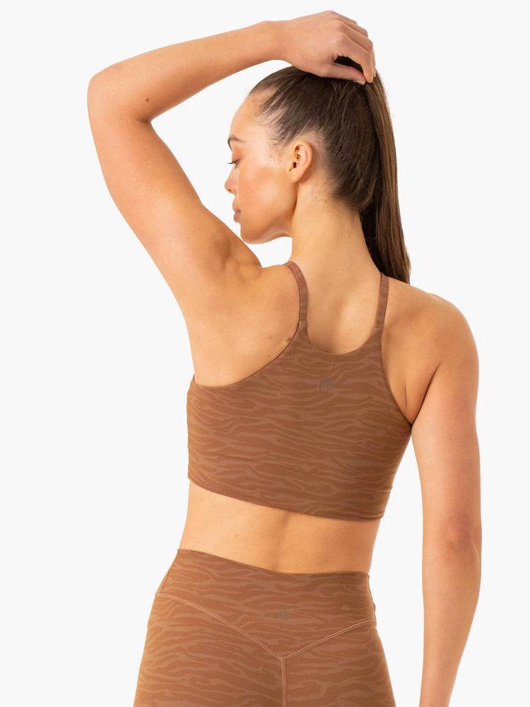 Chocolate Zebra Ryderwear Women Tanks Transform Reversible Sports Crop Women's Tanks | AU2856FM