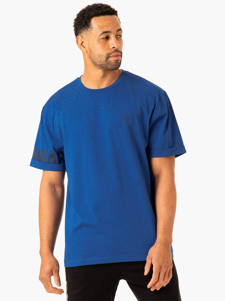 Cobalt Blue Ryderwear Men T Shirts Heritage Oversized Men's T Shirts | AU1243BC