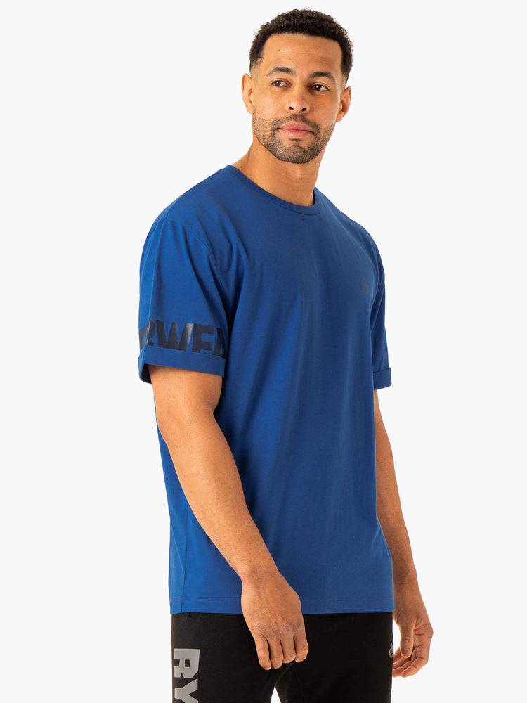 Cobalt Blue Ryderwear Men T Shirts Heritage Oversized Men's T Shirts | AU1243BC