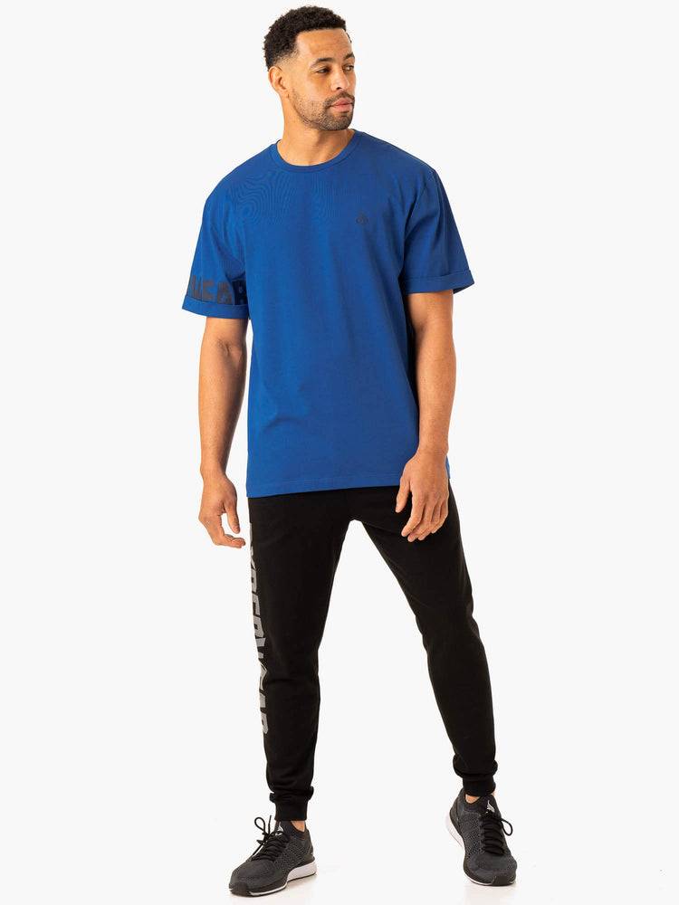 Cobalt Blue Ryderwear Men T Shirts Heritage Oversized Men's T Shirts | AU1243BC