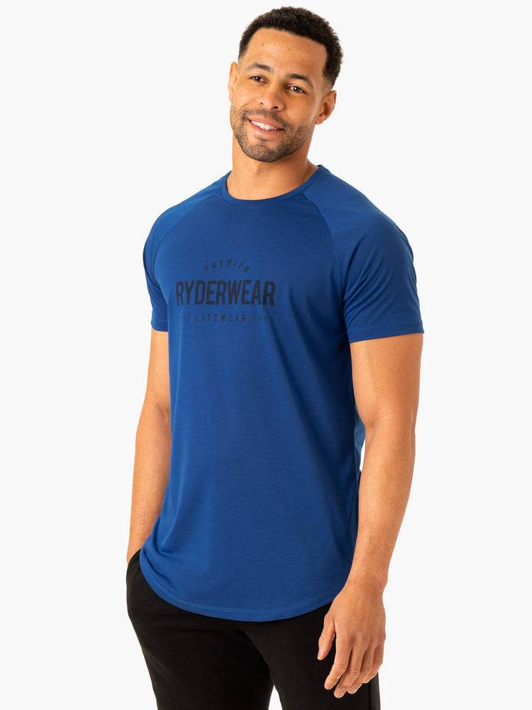 Cobalt Blue Ryderwear Men T Shirts Heritage Men's T Shirts | AU1247WY