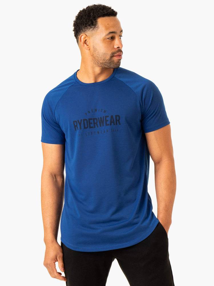 Cobalt Blue Ryderwear Men T Shirts Heritage Men\'s T Shirts | AU1247WY