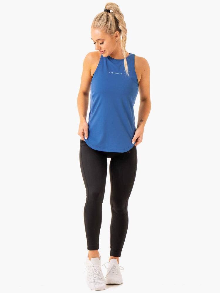 Cobalt Blue Ryderwear Women Tanks Elite Mesh Training Women's Tanks | AU2848RW